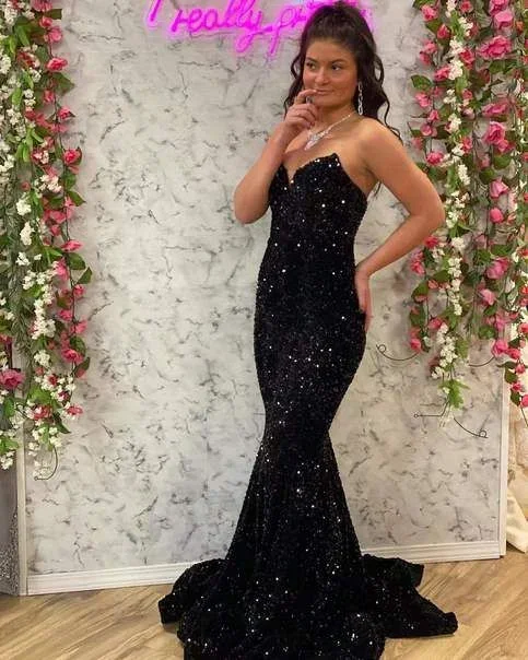 mermaid-sweetheart-black-sequins-long-prom-dress