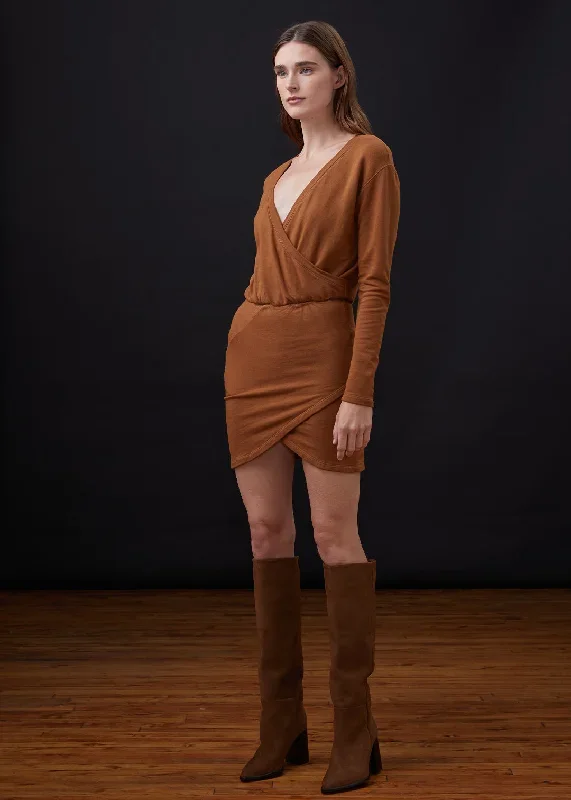 monrow-supersoft-fleece-dress-golden-brown