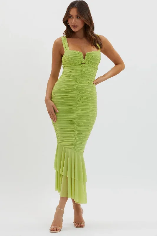 nadia-ruched-fishtail-maxi-dress-lime