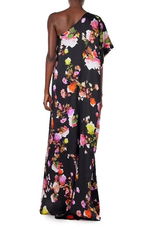 one-shoulder-noir-floral-caftan