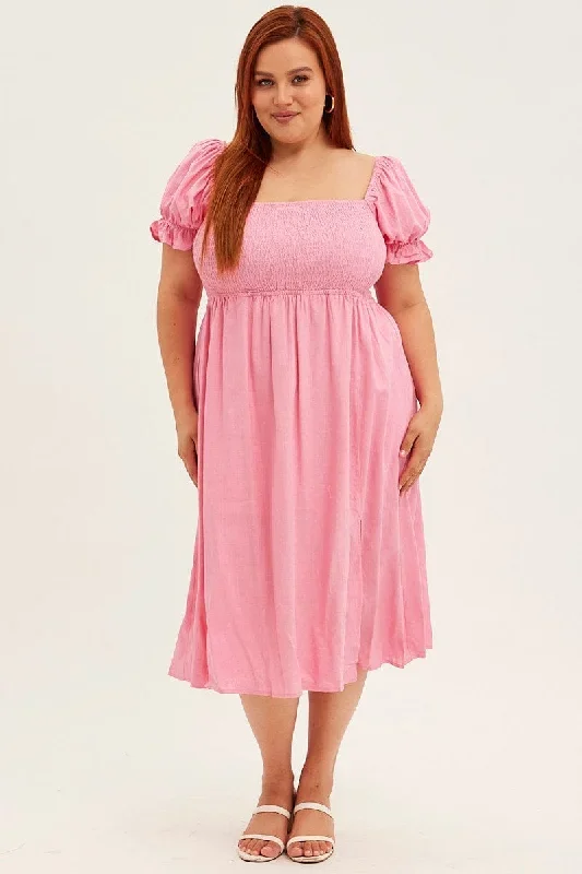 pink-shirred-short-sleeve-linen-blend-midi-dress-cdd12169-35ab-1