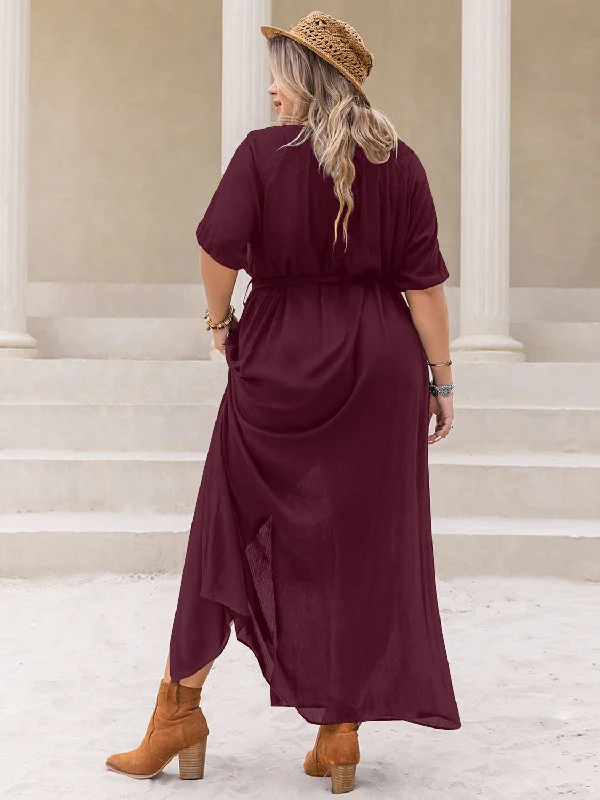 plus-size-round-neck-half-sleeve-dress