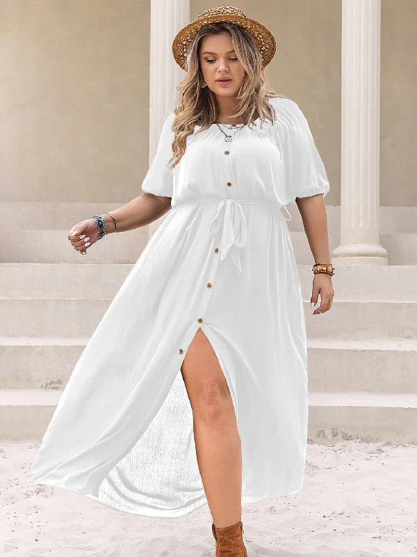 plus-size-round-neck-half-sleeve-dress