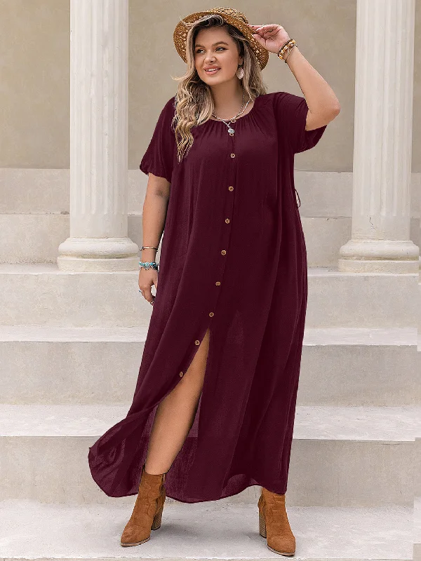 plus-size-round-neck-half-sleeve-dress