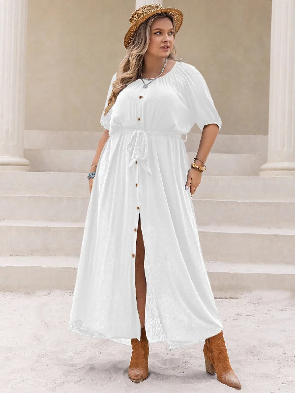 plus-size-round-neck-half-sleeve-dress