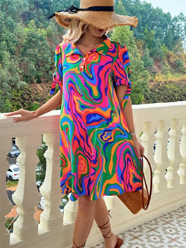 printed-collared-neck-short-sleeve-mini-dress-1