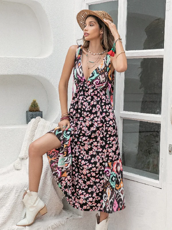 printed-plunge-sleeveless-midi-dress