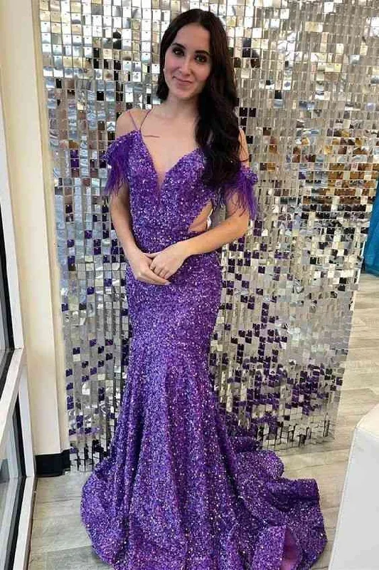 purple-cutout-sequins-long-prom-dress-with-feathers