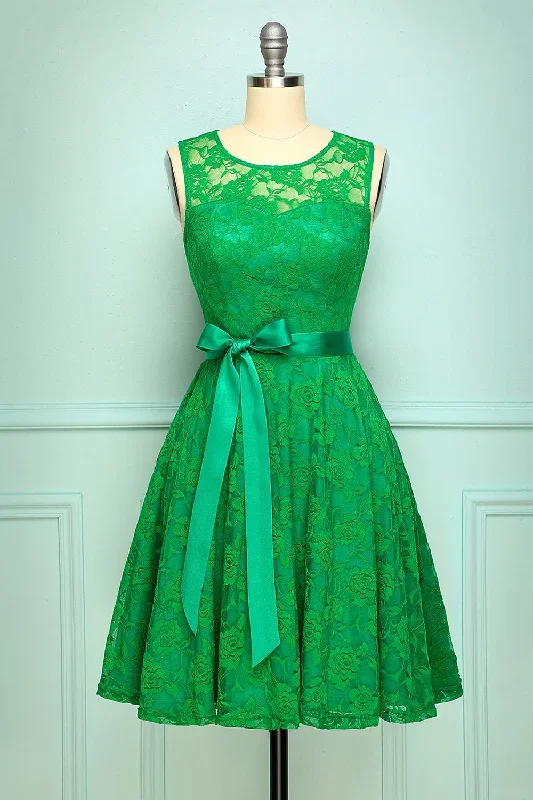 Robe en dentelle verte