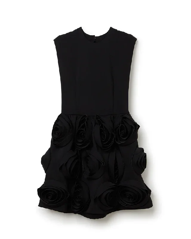 rose-applique-black-mini-dress