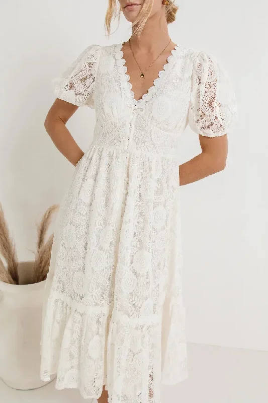 Rowan Lace Dress in White