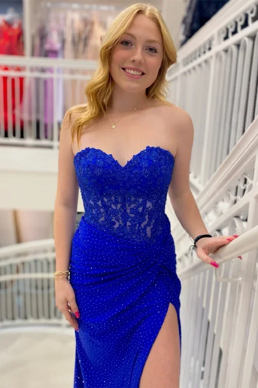 royal-blue-strapless-sweetheart-beaded-satin-long-prom-dress-with-slit