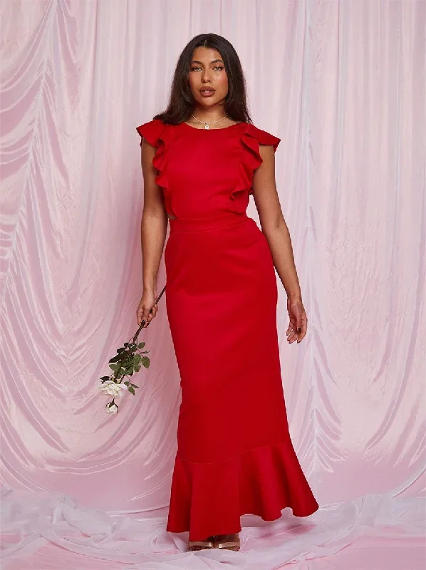 ruffle-sleeve-cut-out-back-maxi-dress-in-red-1