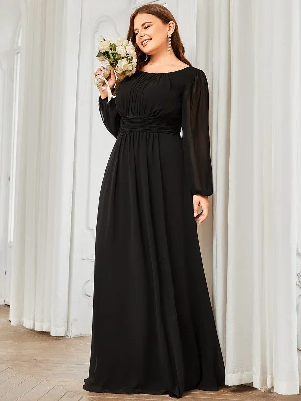 see-througth-puff-sleeve-chiffon-plus-size-bridesmaid-dress-es0106b