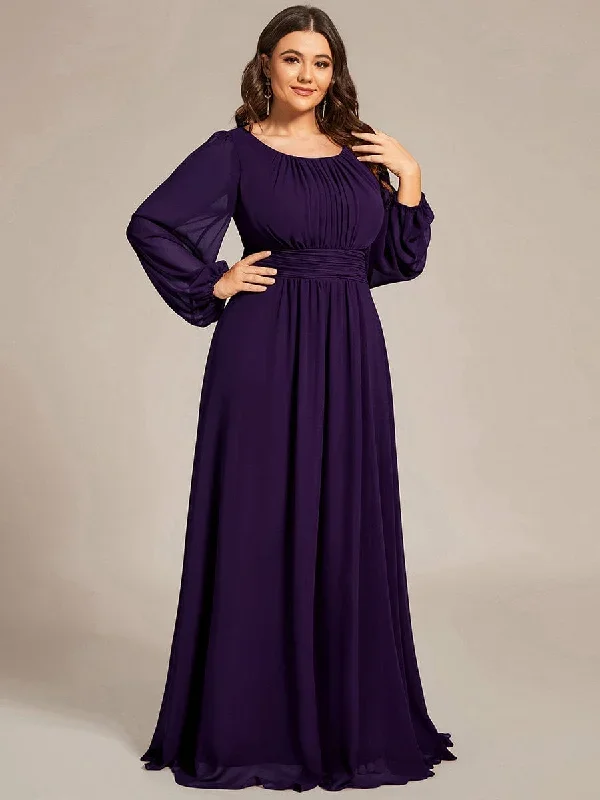 see-througth-puff-sleeve-chiffon-plus-size-bridesmaid-dress-es0106b