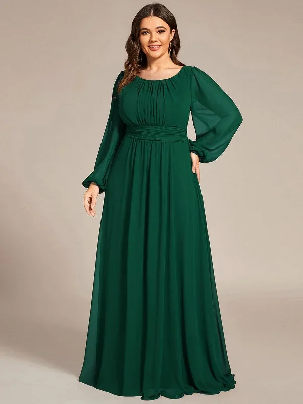 see-througth-puff-sleeve-chiffon-plus-size-bridesmaid-dress-es0106b