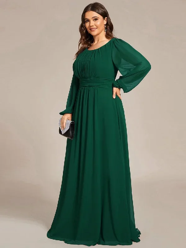 see-througth-puff-sleeve-chiffon-plus-size-bridesmaid-dress-es0106b