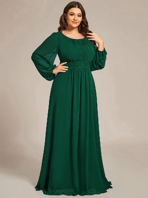 see-througth-puff-sleeve-chiffon-plus-size-bridesmaid-dress-es0106b