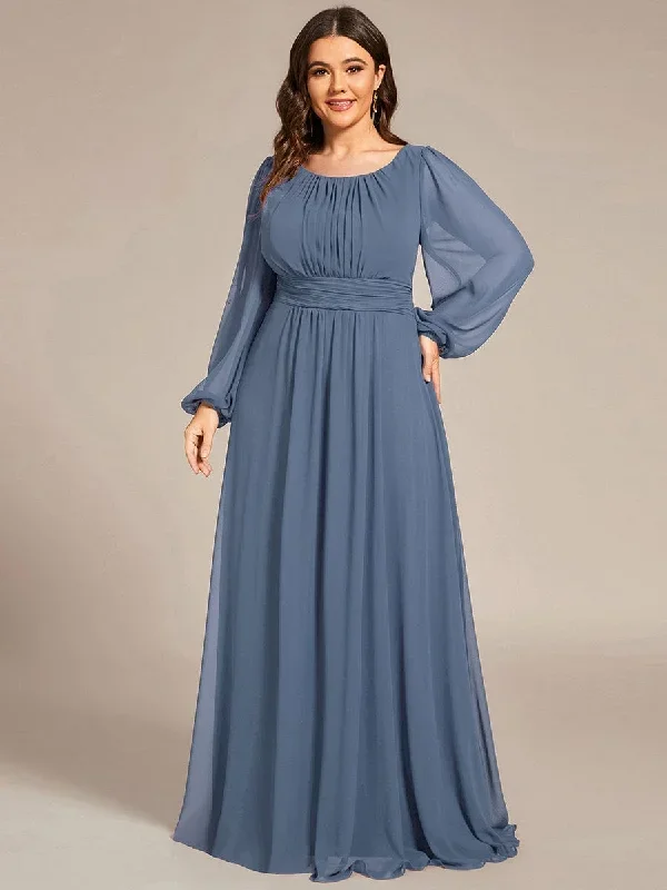 see-througth-puff-sleeve-chiffon-plus-size-bridesmaid-dress-es0106b