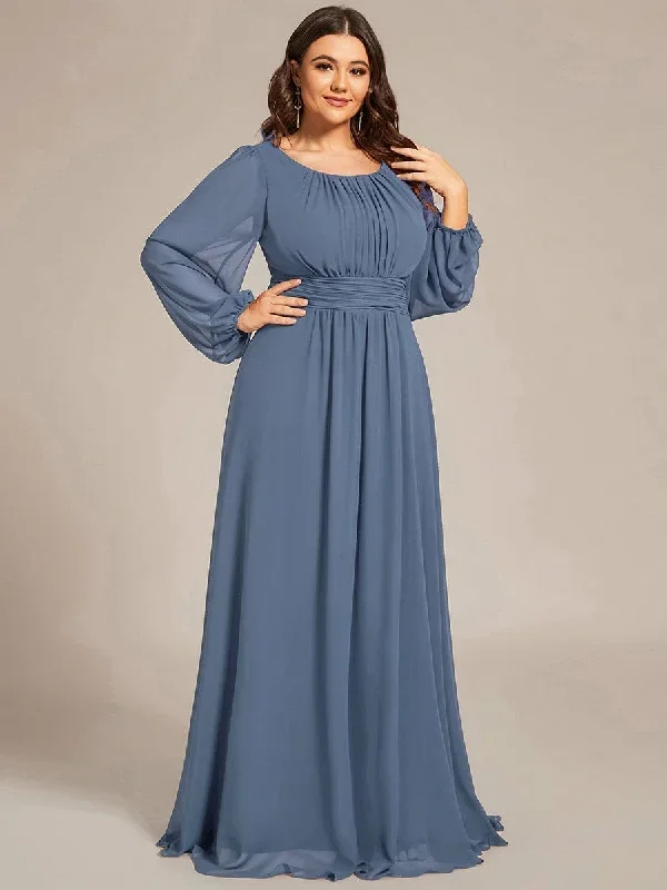 see-througth-puff-sleeve-chiffon-plus-size-bridesmaid-dress-es0106b