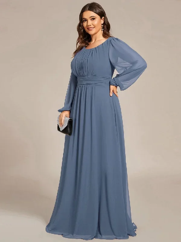 see-througth-puff-sleeve-chiffon-plus-size-bridesmaid-dress-es0106b