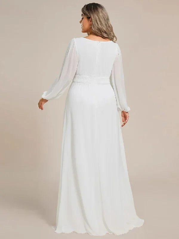 see-througth-puff-sleeve-chiffon-plus-size-bridesmaid-dress-es0106b