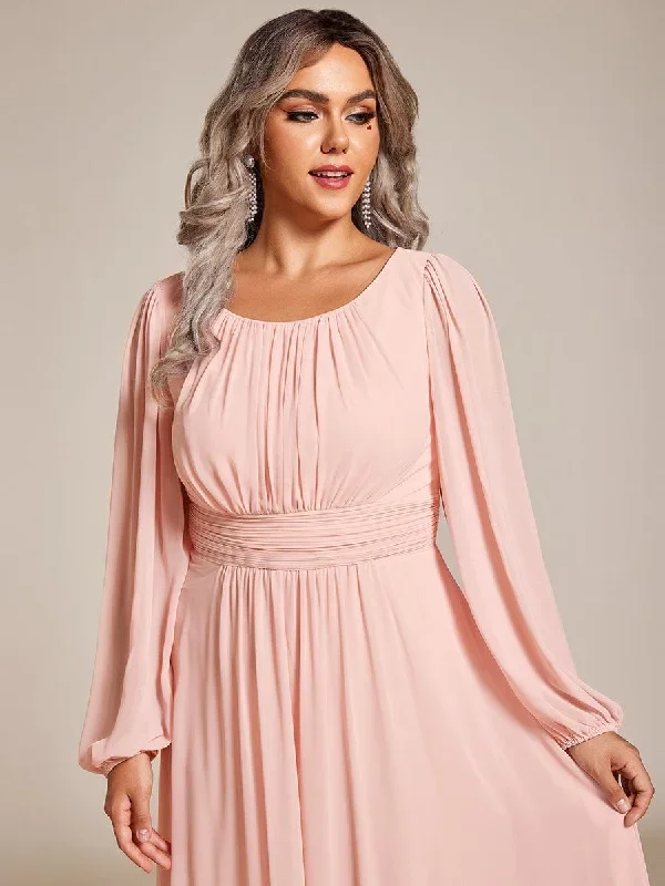 see-througth-puff-sleeve-chiffon-plus-size-bridesmaid-dress-es0106b