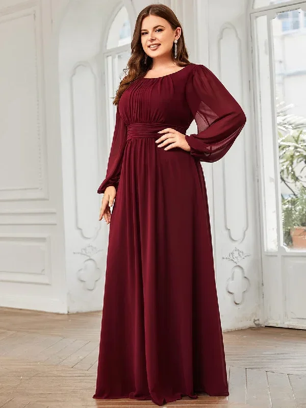 see-througth-puff-sleeve-chiffon-plus-size-bridesmaid-dress-es0106b