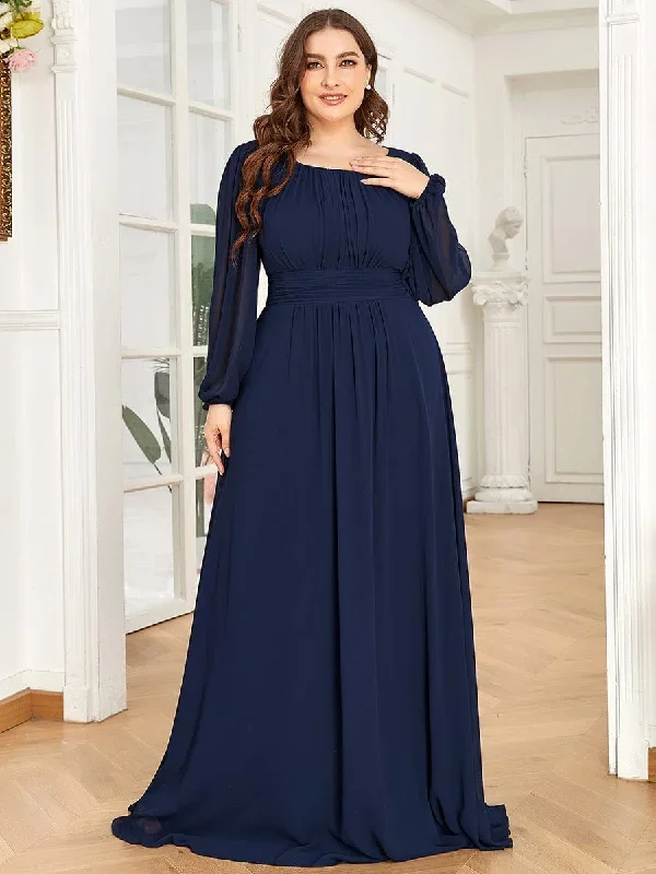 see-througth-puff-sleeve-chiffon-plus-size-bridesmaid-dress-es0106b