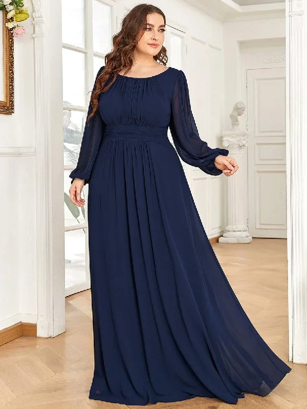 see-througth-puff-sleeve-chiffon-plus-size-bridesmaid-dress-es0106b