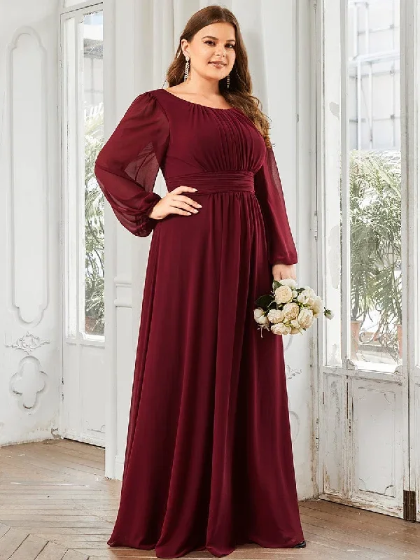 see-througth-puff-sleeve-chiffon-plus-size-bridesmaid-dress-es0106b