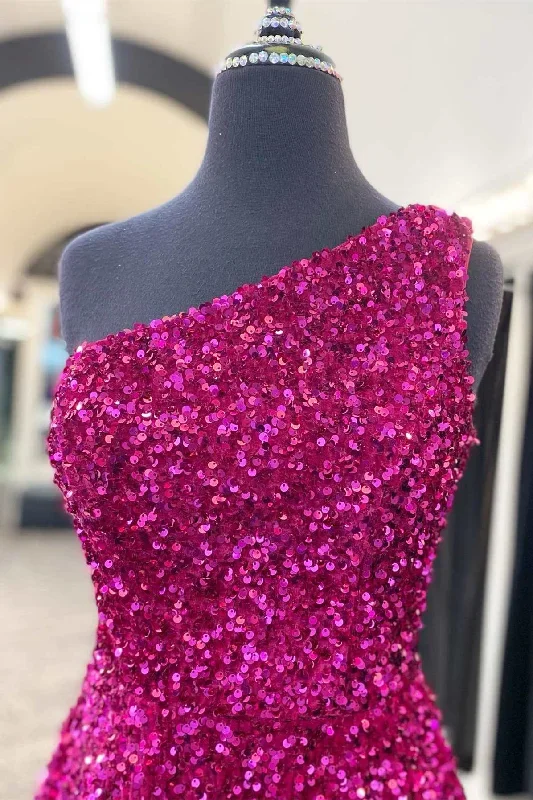 sequin-one-shoulder-a-line-short-cocktail-gown