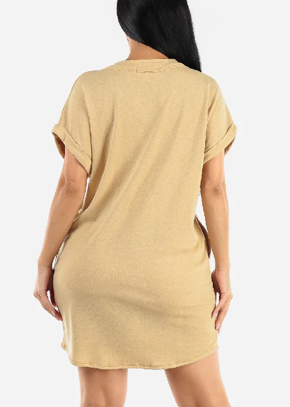 short-sleeve-vneck-mini-t-shirt-dress-mustard-d7577must