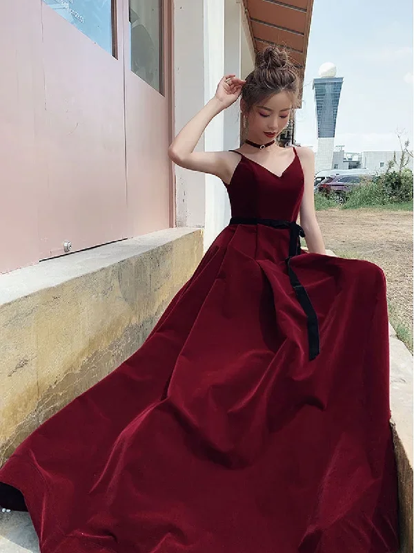 simple-burgundy-v-neck-velvet-long-prom-dress-burgundy-evening-dress