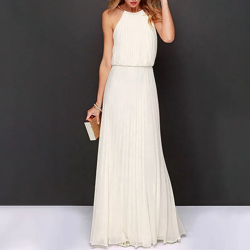 JuliaFashion - 2024 Sleeveless Elegant Mesh Maxi Dress