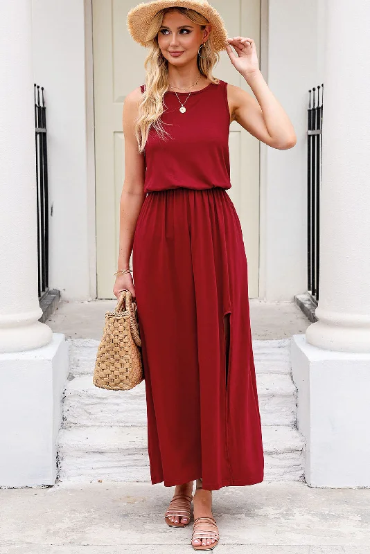 slit-round-neck-sleeveless-dress-1