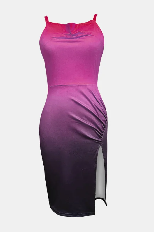 slit-ruched-gradient-cami-dress