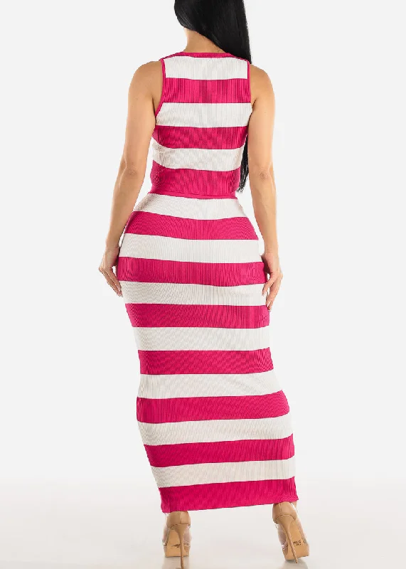 stripe-sleeveless-crop-top-maxi-skirt-pink-2-pce-set-sw3732magenta