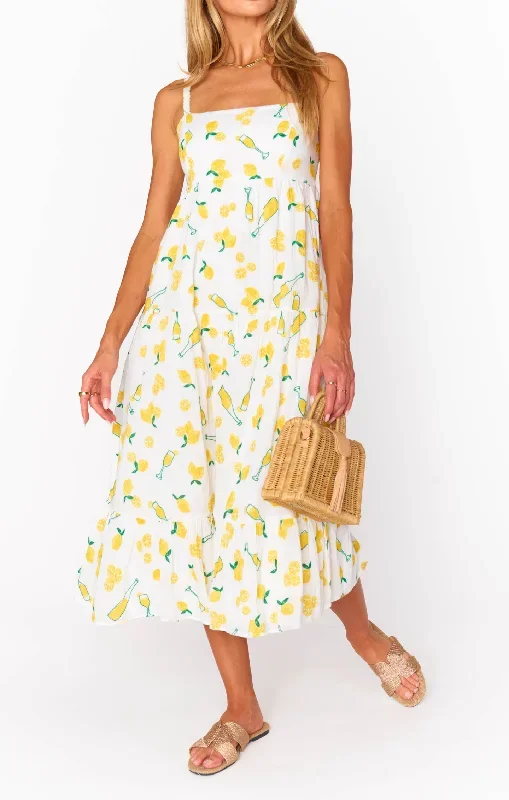 Summer Fling Midi Dress ~ Limoncello Embroidery