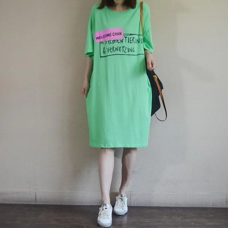 Summer Loose Letter Casual Straight Dress