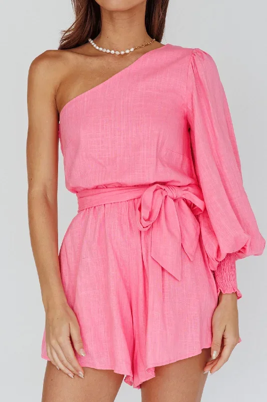 summer-lover-one-shoulder-long-sleeve-romper-pink