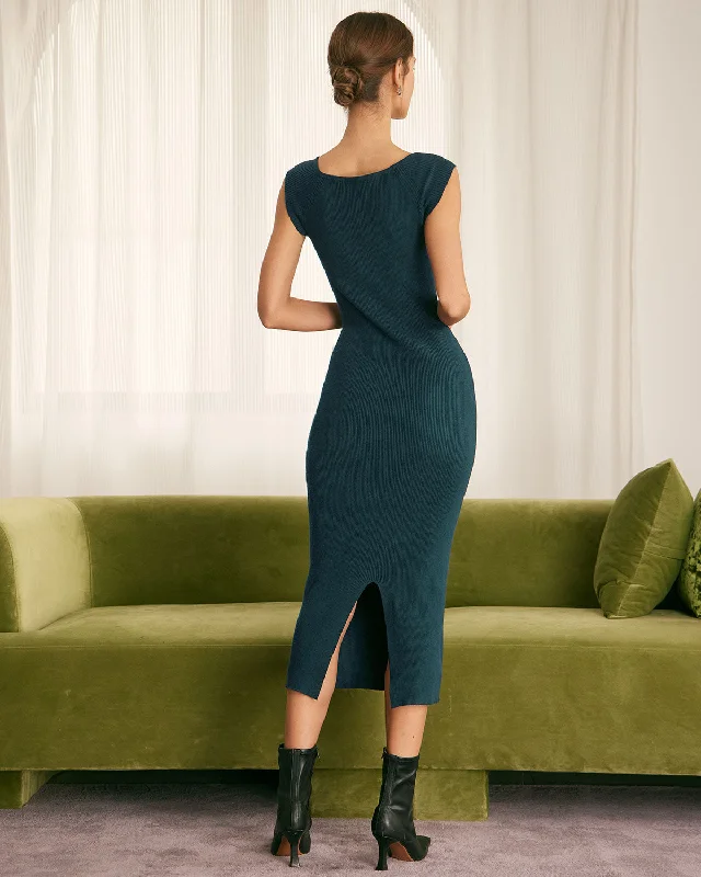 the-dark-green-sweetheart-neck-sweater-midi-dress