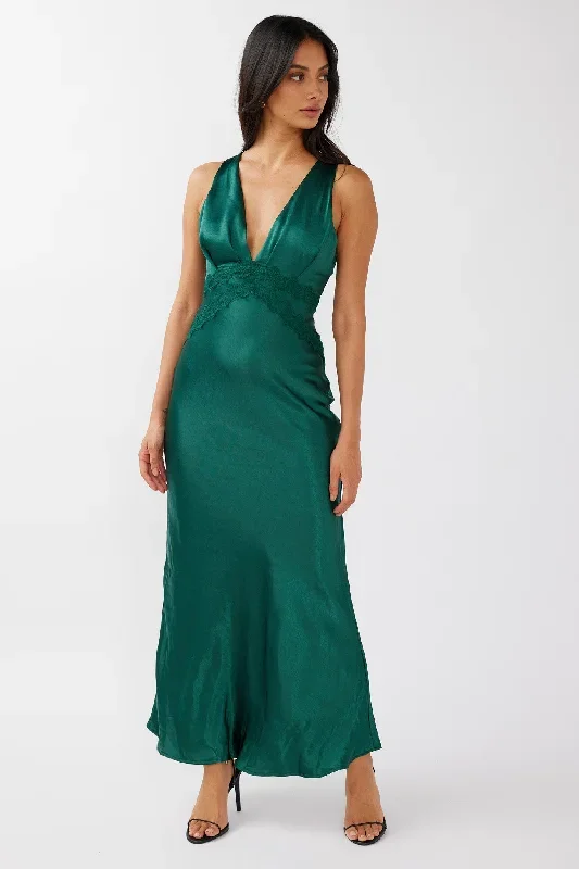 theriz-lace-trim-tied-back-maxi-dress-green