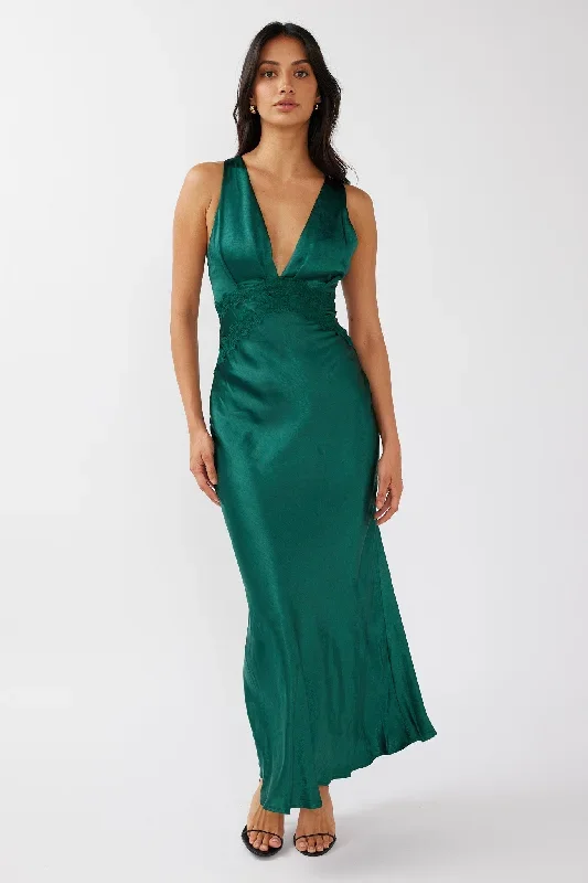 theriz-lace-trim-tied-back-maxi-dress-green