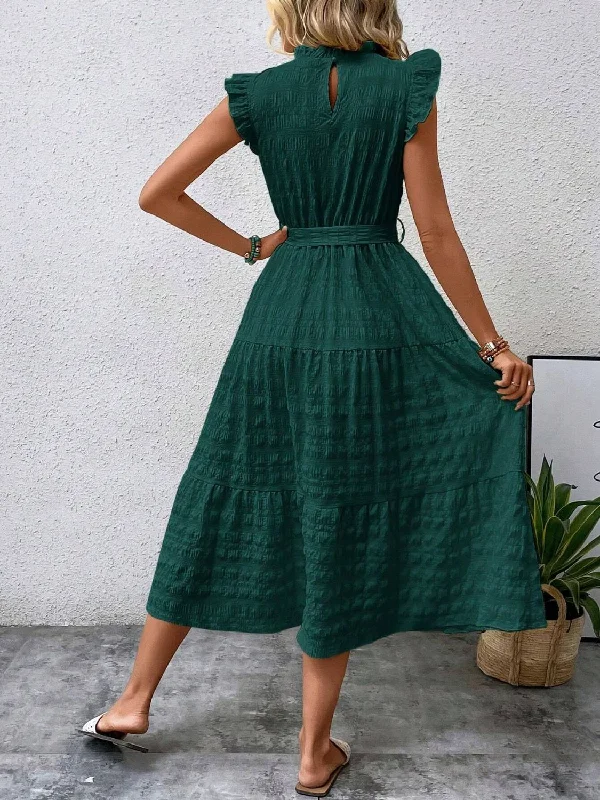 tied-ruffled-cap-sleeve-midi-dress