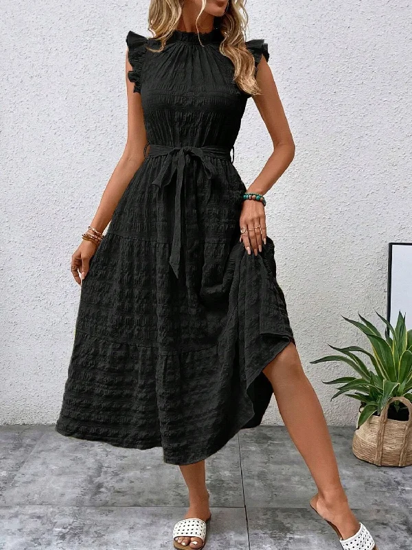 tied-ruffled-cap-sleeve-midi-dress