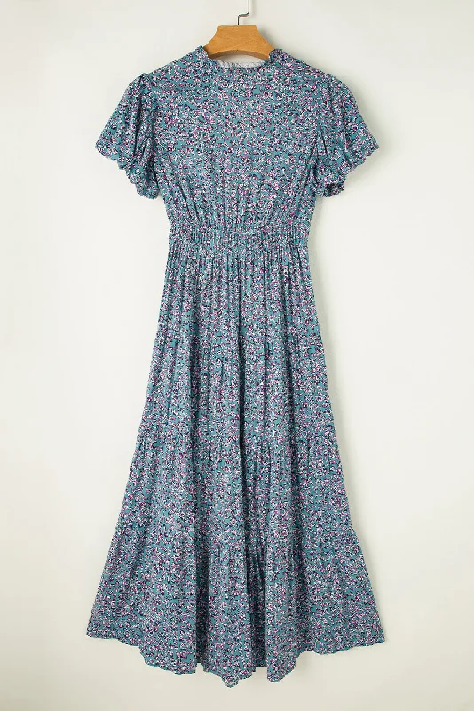 tiered-printed-notched-short-sleeve-dress