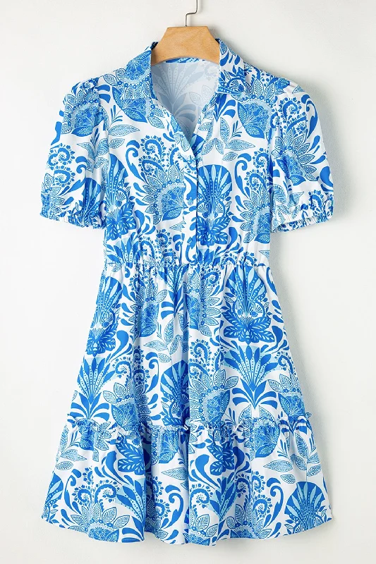 tiered-printed-short-sleeve-mini-dress