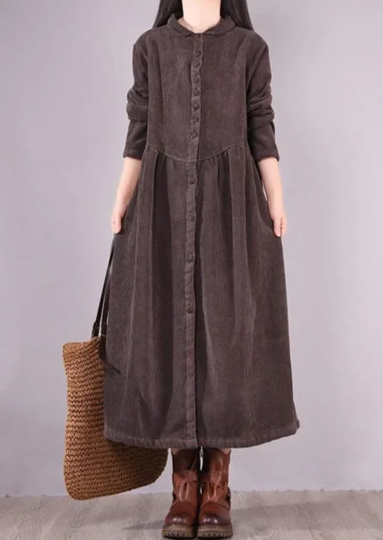 Trendy Spring Thicken Warm Corduroy Dress