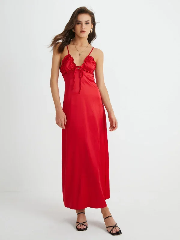 v-neck-backless-tie-front-long-dress